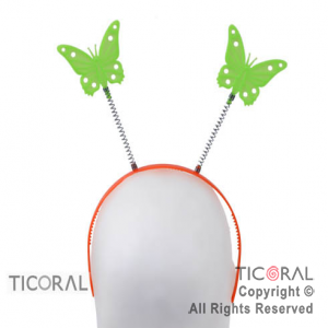 VINCHA C/ANTENAS MARIPOSAS FLUO x 4